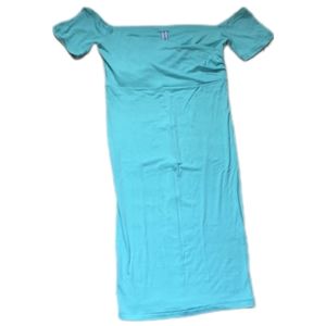 Sexy Mama 🛍️ Maternity NWT Teal Dress Sz 4